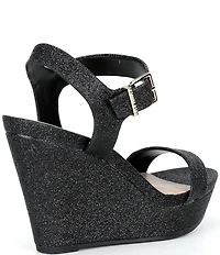 Gianni Bini Telmma Glitter Platform Wedge Sandals