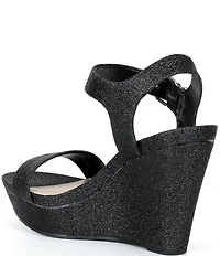 Gianni Bini Telmma Glitter Platform Wedge Sandals