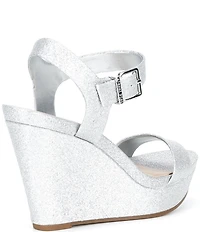Gianni Bini Telmma Glitter Platform Wedge Sandals