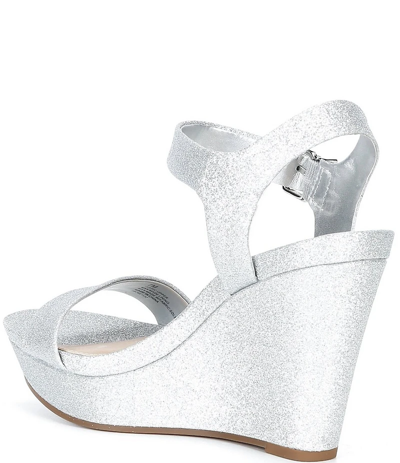 Gianni Bini Telmma Glitter Platform Wedge Sandals