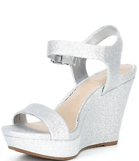 Gianni Bini Telmma Glitter Platform Wedge Sandals