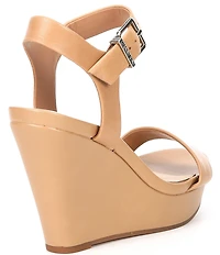 Gianni Bini Telmma Leather Platform Wedge Sandals