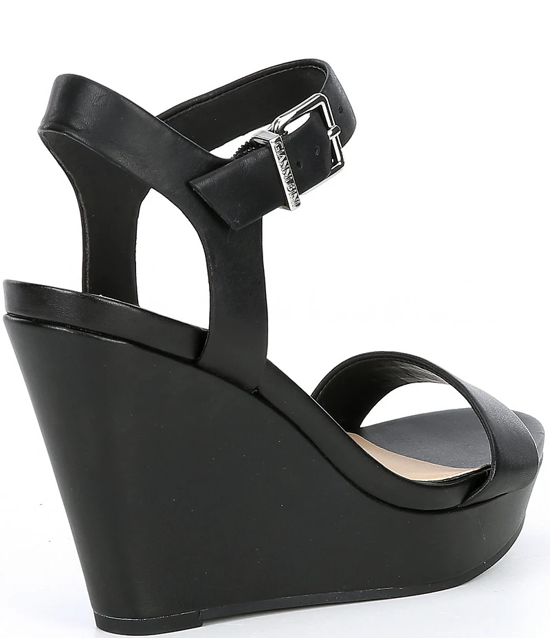 Gianni Bini Telmma Leather Platform Wedge Sandals