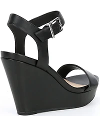 Gianni Bini Telmma Leather Platform Wedge Sandals