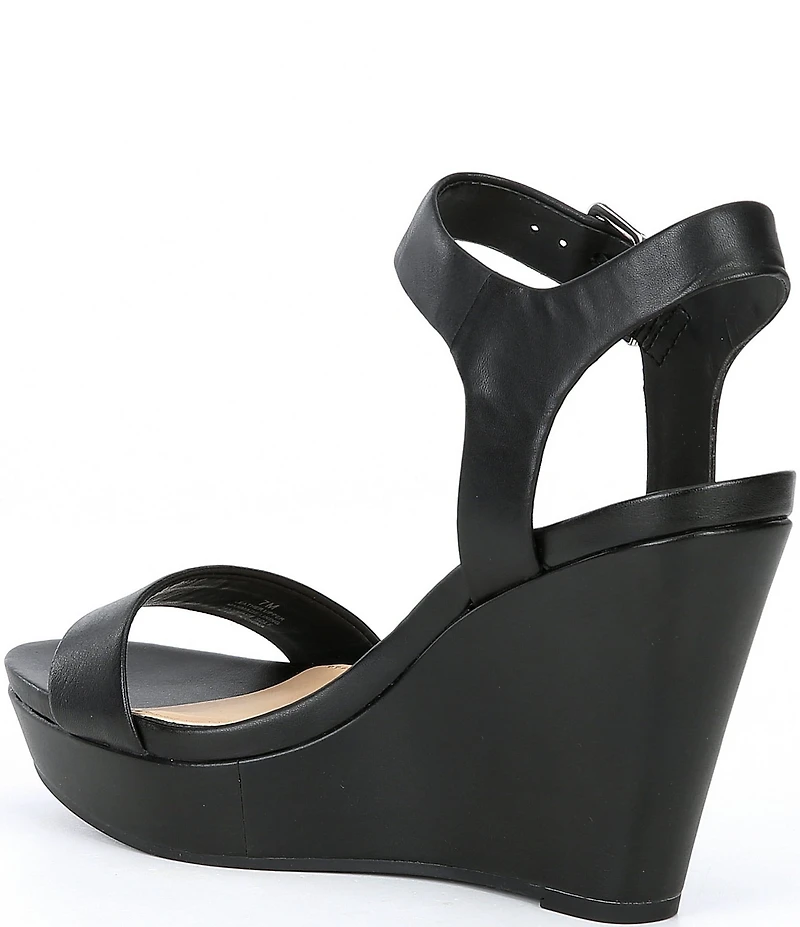 Gianni Bini Telmma Leather Platform Wedge Sandals