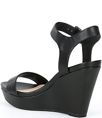 Gianni Bini Telmma Leather Platform Wedge Sandals