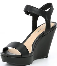 Gianni Bini Telmma Leather Platform Wedge Sandals
