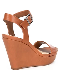 Gianni Bini Telmma Leather Platform Wedge Sandals