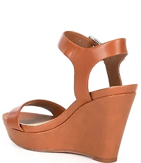 Gianni Bini Telmma Leather Platform Wedge Sandals