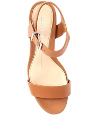 Gianni Bini Telmma Leather Platform Wedge Sandals