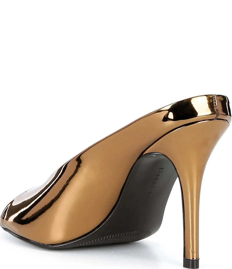 Gianni Bini Tolbert Mirror Metallic Open Toe Cupped Dress Heels