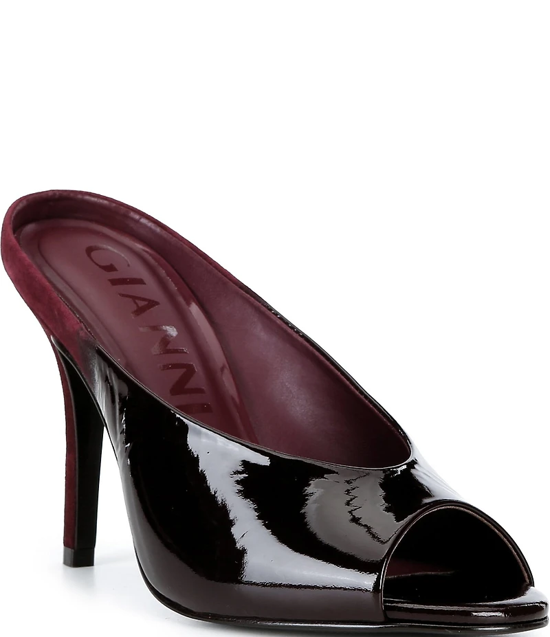 Gianni Bini Tolbert Patent Suede Degrade Open Toe Cupped Dress Heels