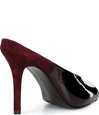 Gianni Bini Tolbert Patent Suede Degrade Open Toe Cupped Dress Heels