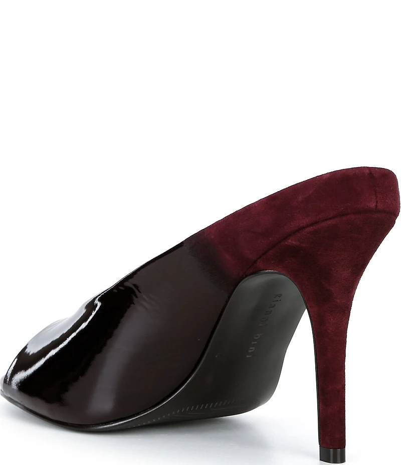 Gianni Bini Tolbert Patent Suede Degrade Open Toe Cupped Dress Heels