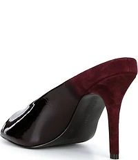 Gianni Bini Tolbert Patent Suede Degrade Open Toe Cupped Dress Heels