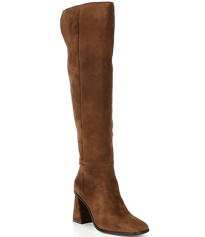 Gianni Bini Travers Suede Block Heel Over-the-Knee Boots