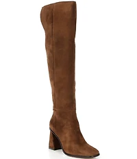 Gianni Bini Travers Suede Block Heel Over-the-Knee Boots
