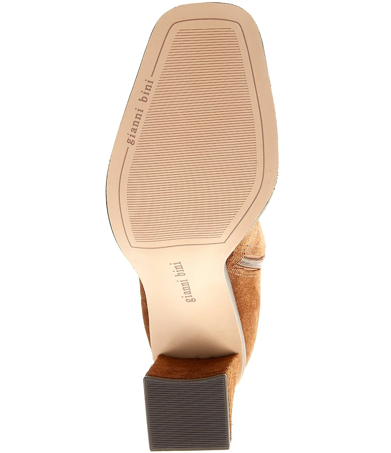 Gianni Bini Travers Suede Block Heel Over-the-Knee Boots