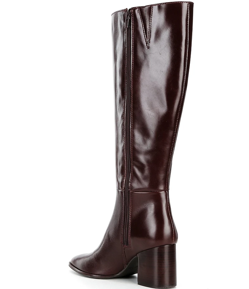 Gianni Bini Tyrell Leather Block Heel Tall Dress Boots