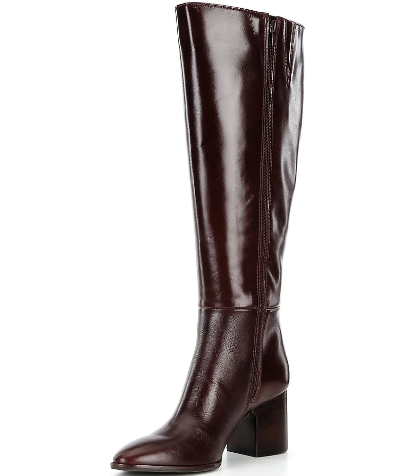 Gianni Bini Tyrell Leather Block Heel Tall Dress Boots