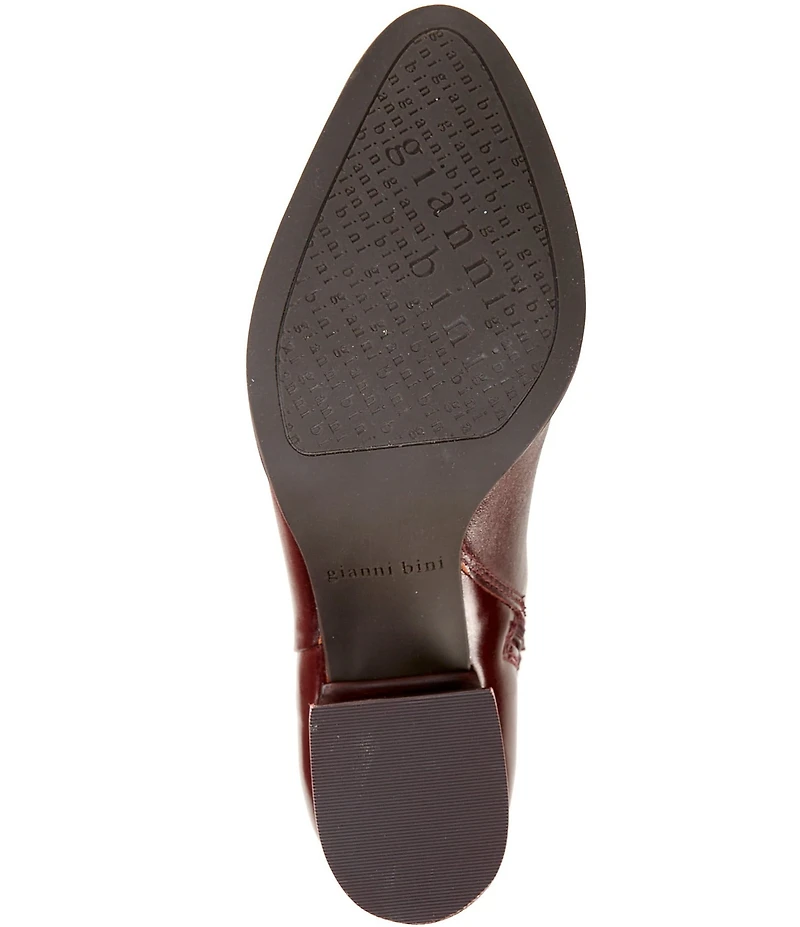 Gianni Bini Tyrell Leather Block Heel Tall Dress Boots