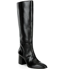 Gianni Bini Tyrell Tumbled Leather Block Heel Tall Dress Boots