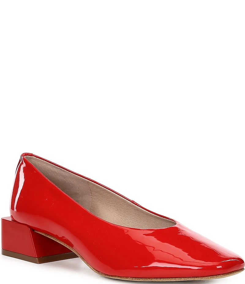Gianni Bini Walt Patent Square Toe Block Heel Pumps