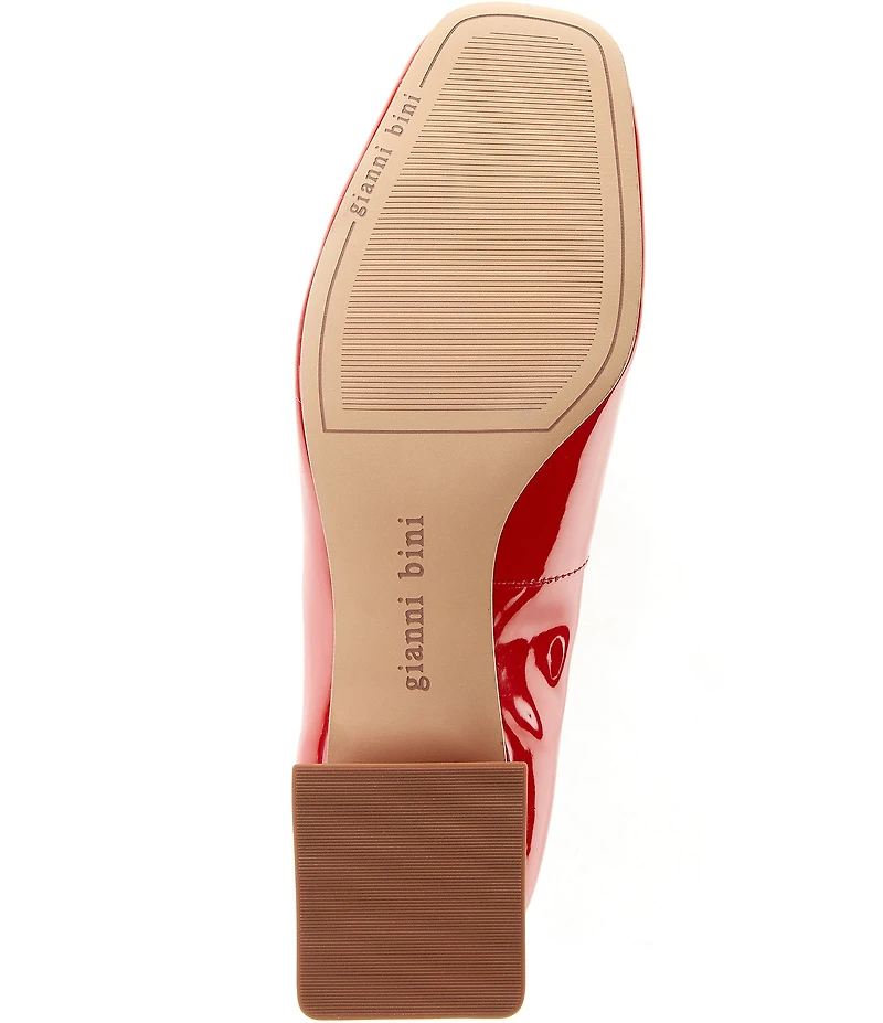 Gianni Bini Walt Patent Square Toe Block Heel Pumps