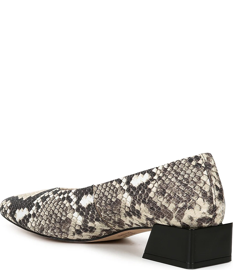 Gianni Bini Walt Snake Print Square Toe Block Heel Pumps