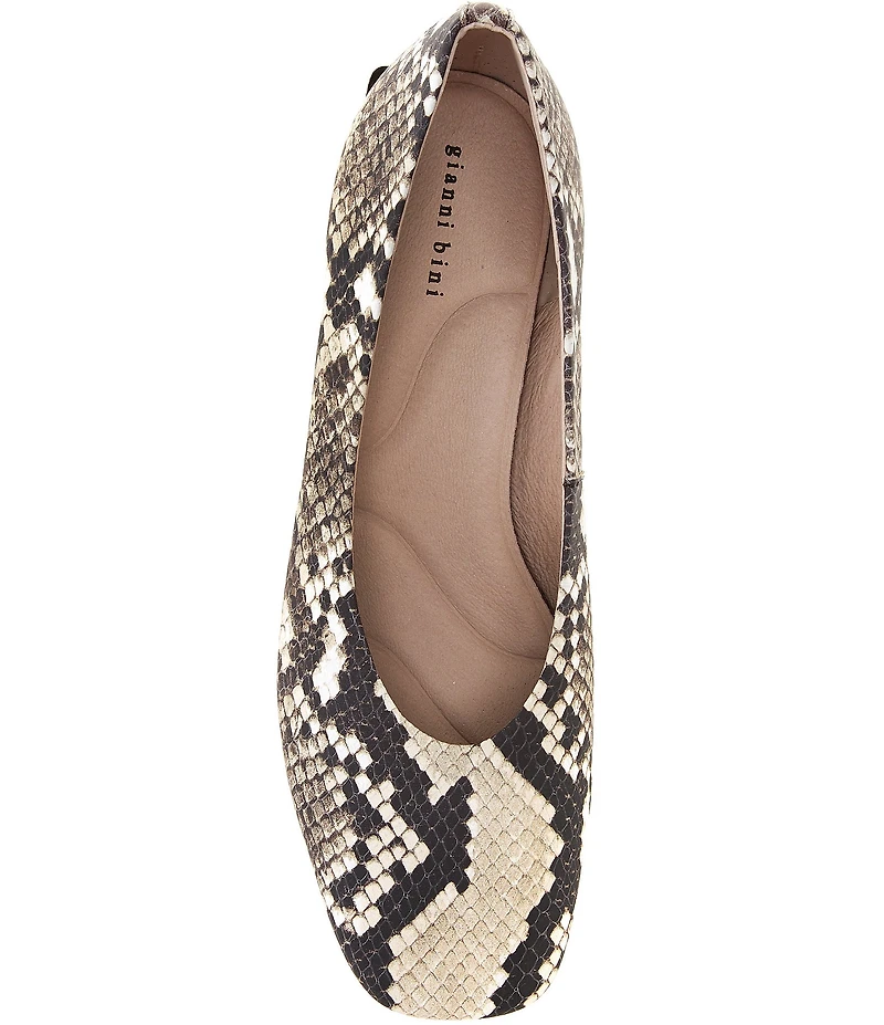 Gianni Bini Walt Snake Print Square Toe Block Heel Pumps