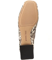 Gianni Bini Walt Snake Print Square Toe Block Heel Pumps
