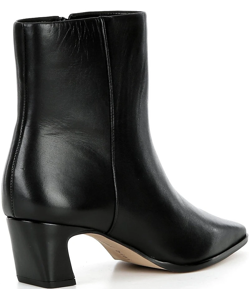 Gianni Bini Waltar Leather Snip Toe Kitten Block Heel Booties
