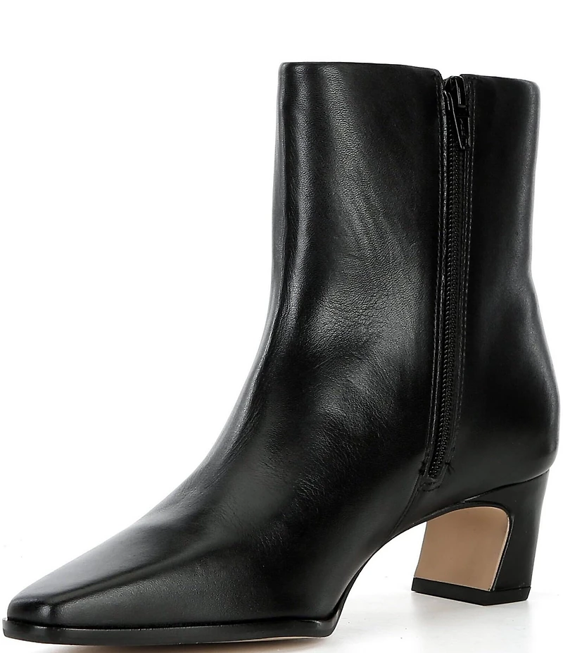 Gianni Bini Waltar Leather Snip Toe Kitten Block Heel Booties