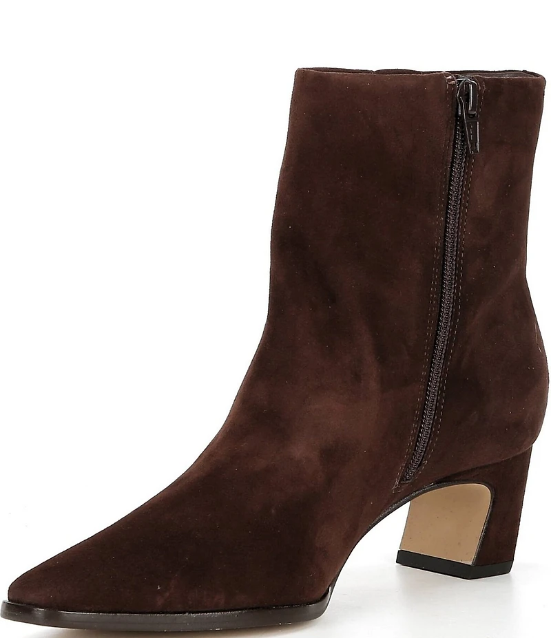 Gianni Bini Waltar Suede Snip Toe Kitten Block Heel Booties