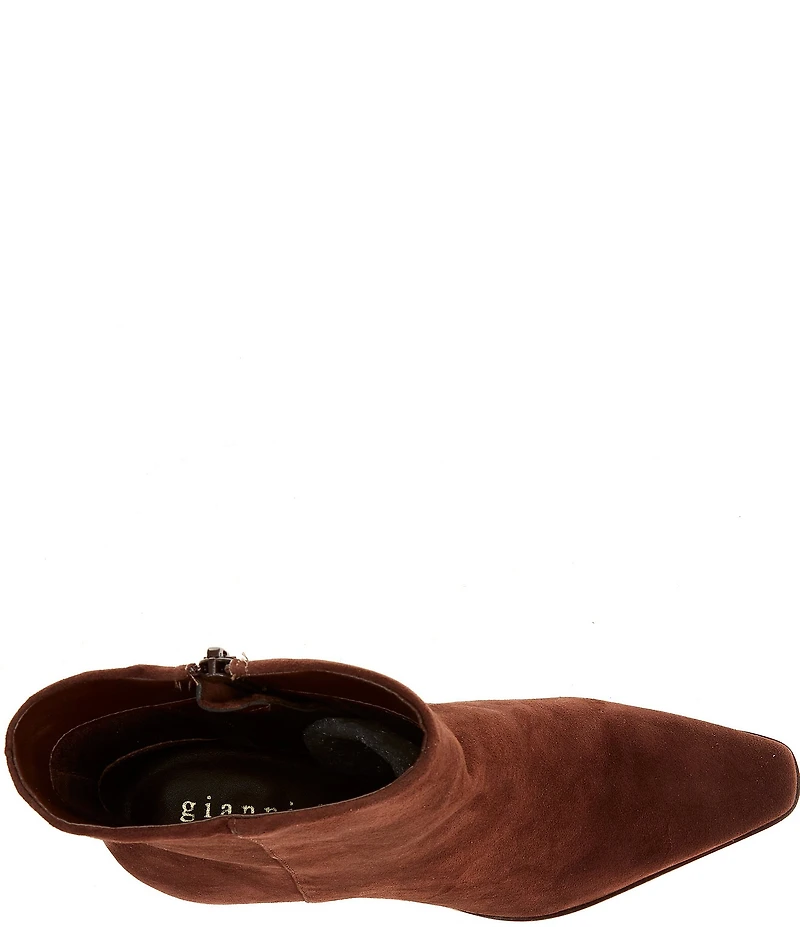 Gianni Bini Waltar Suede Snip Toe Kitten Block Heel Booties