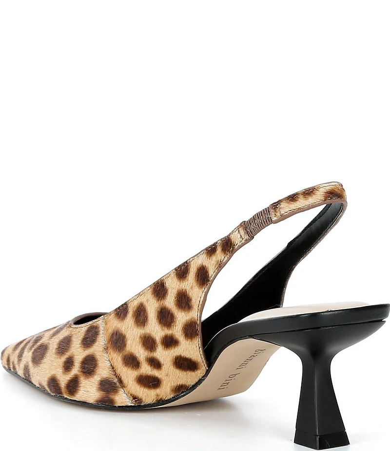 Gianni Bini Wandah Two Cheetah Print Haircalf Slingback Pumps