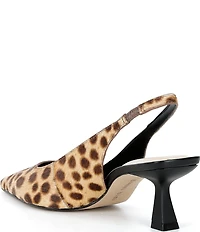 Gianni Bini Wandah Two Cheetah Print Haircalf Slingback Pumps