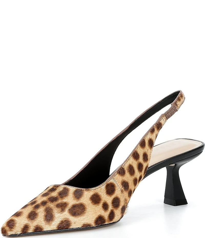 Gianni Bini Wandah Two Cheetah Print Haircalf Slingback Pumps