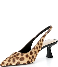 Gianni Bini Wandah Two Cheetah Print Haircalf Slingback Pumps