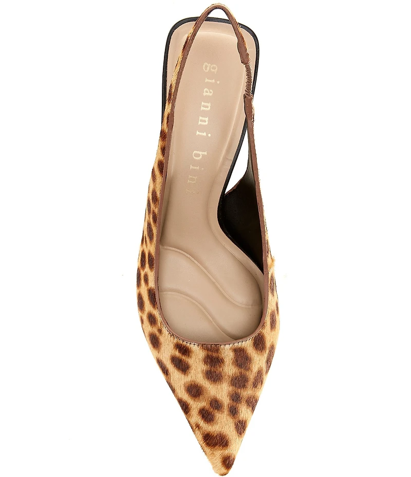 Gianni Bini Wandah Two Cheetah Print Haircalf Slingback Pumps