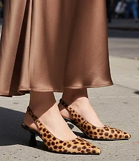 Gianni Bini Wandah Two Cheetah Print Haircalf Slingback Pumps