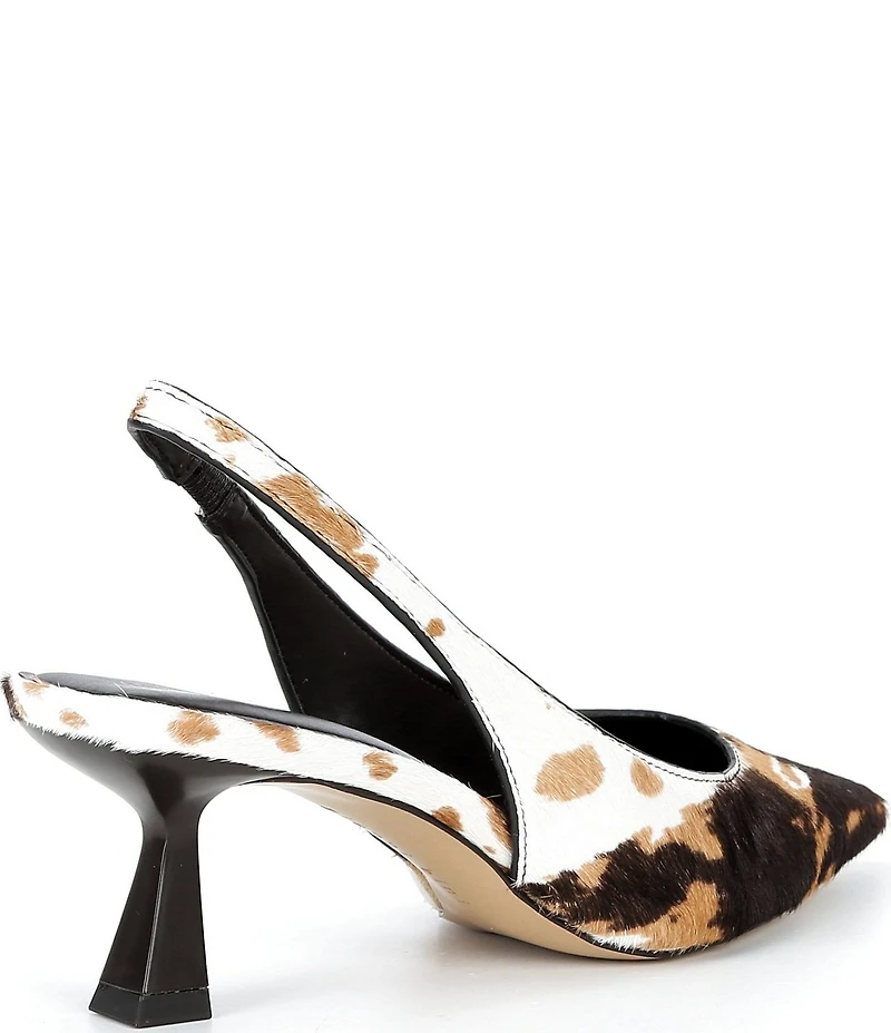 Gianni Bini Wandah Two Cow Print Haircalf Slingback Pumps