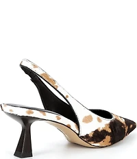 Gianni Bini Wandah Two Cow Print Haircalf Slingback Pumps