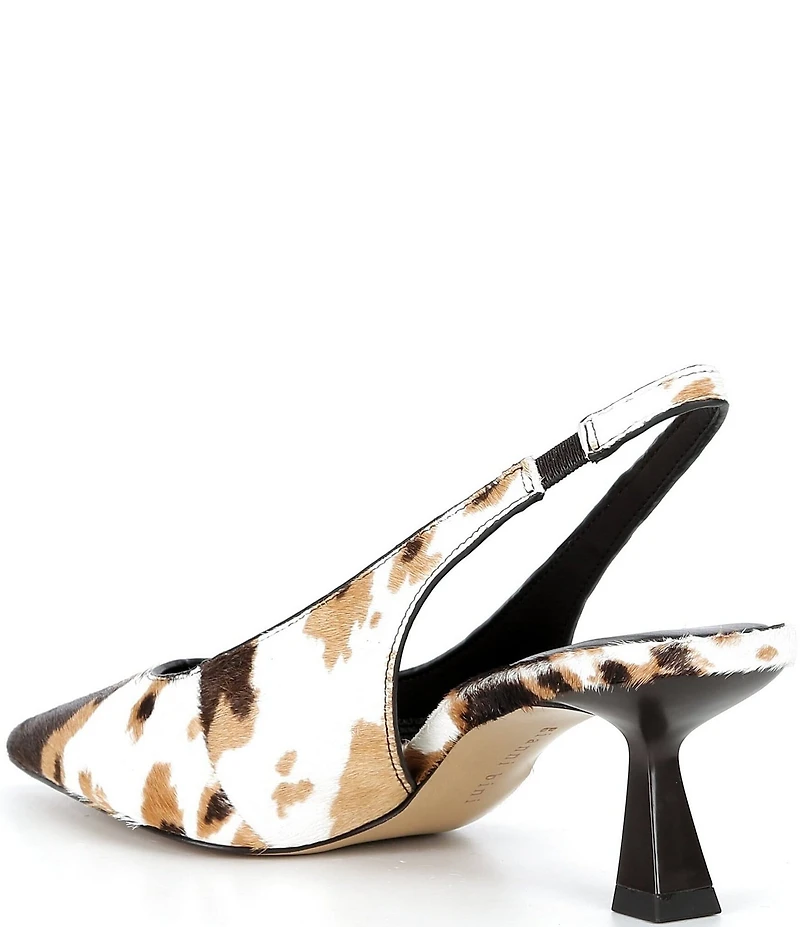 Gianni Bini Wandah Two Cow Print Haircalf Slingback Pumps
