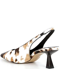 Gianni Bini Wandah Two Cow Print Haircalf Slingback Pumps