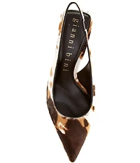Gianni Bini Wandah Two Cow Print Haircalf Slingback Pumps