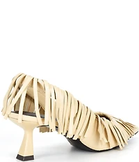 Gianni Bini Warrick Leather Fringe Slingback Pumps
