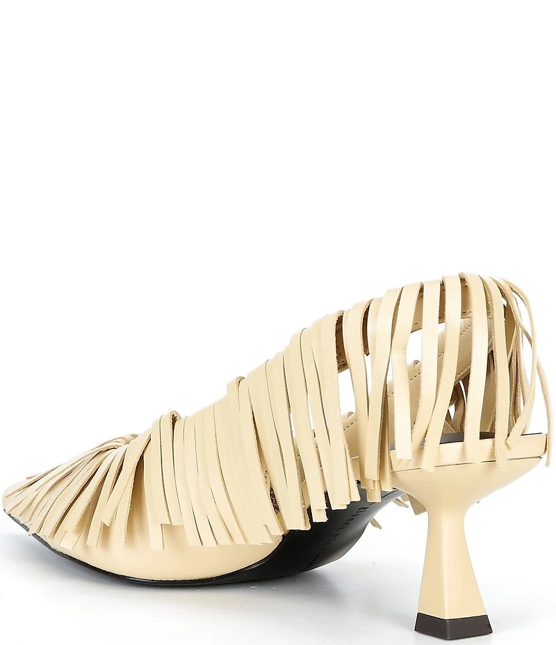 Gianni Bini Warrick Leather Fringe Slingback Pumps