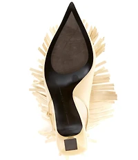 Gianni Bini Warrick Leather Fringe Slingback Pumps