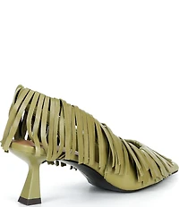 Gianni Bini Warrick Leather Fringe Slingback Pumps
